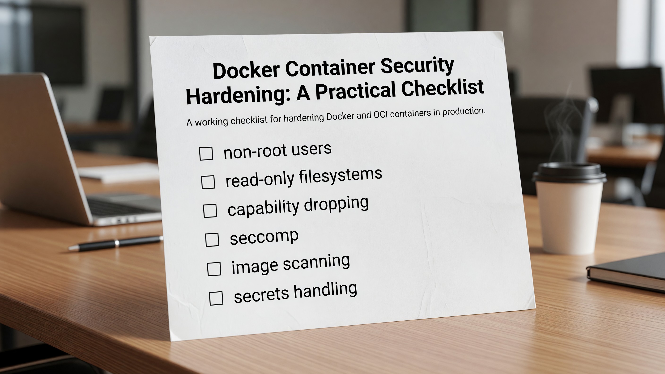 Docker Container Security Hardening: A Practical Checklist
