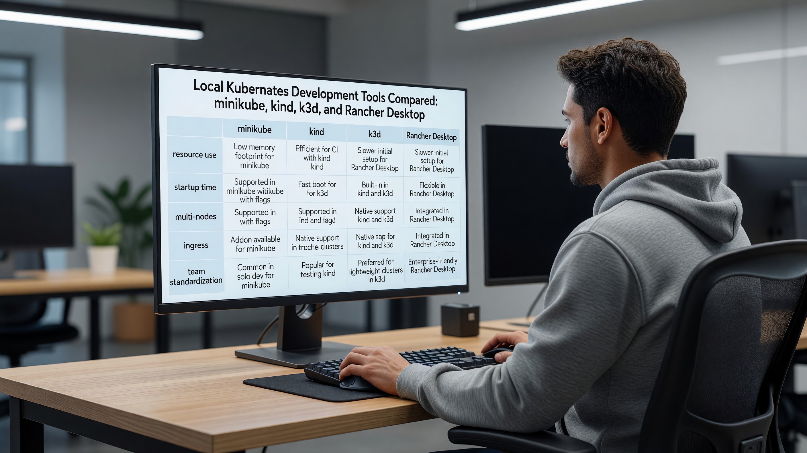 Local Kubernetes Development Tools Compared: minikube, kind, k3d, and Rancher Desktop